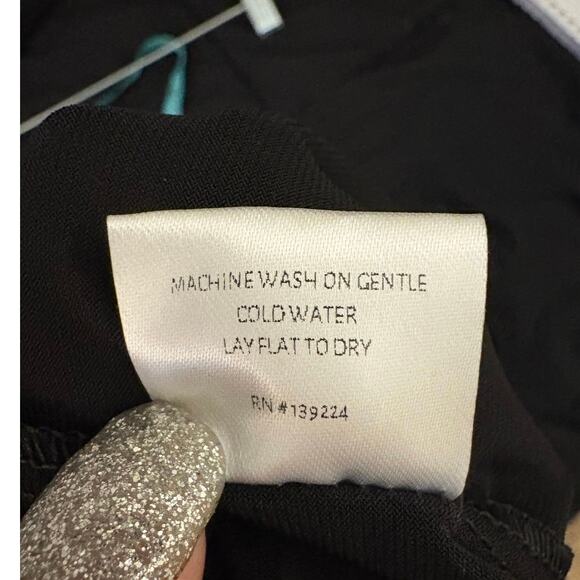 LBISSE Black Slinky Pants With Silver Details Down Sides L Tuxedo Pant Style NEW - Picture 8 of 10